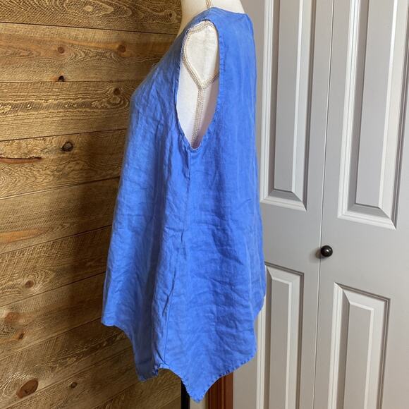 Haris Cotton The Collection front pocket linen sleeveless top Size Medium - Picture 3 of 5